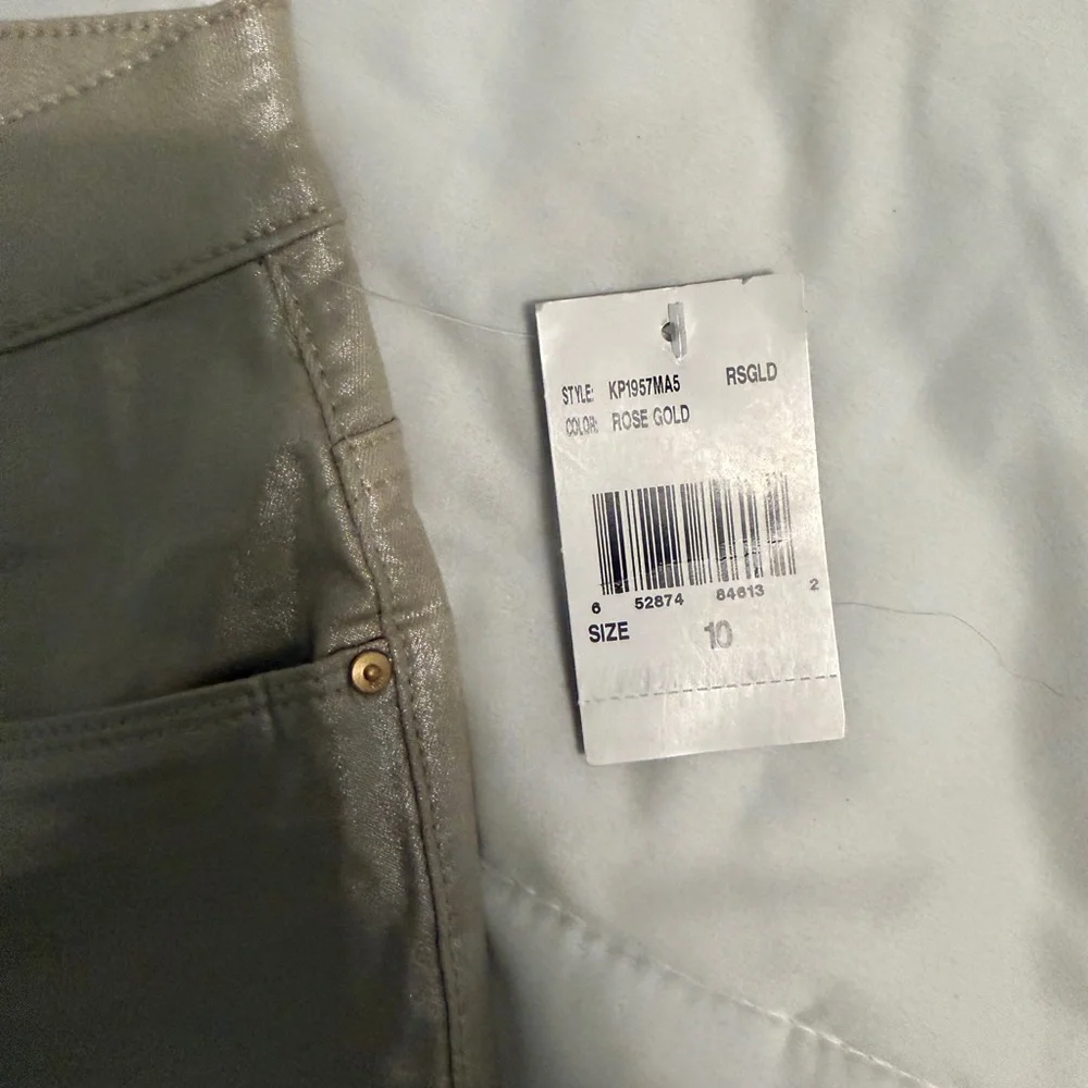 Kut from the Kloth NWT Charlize Rose Gold Fab Ab Cigarette Jeans  sz 10 MSRP $99 - Picture 3 of 10